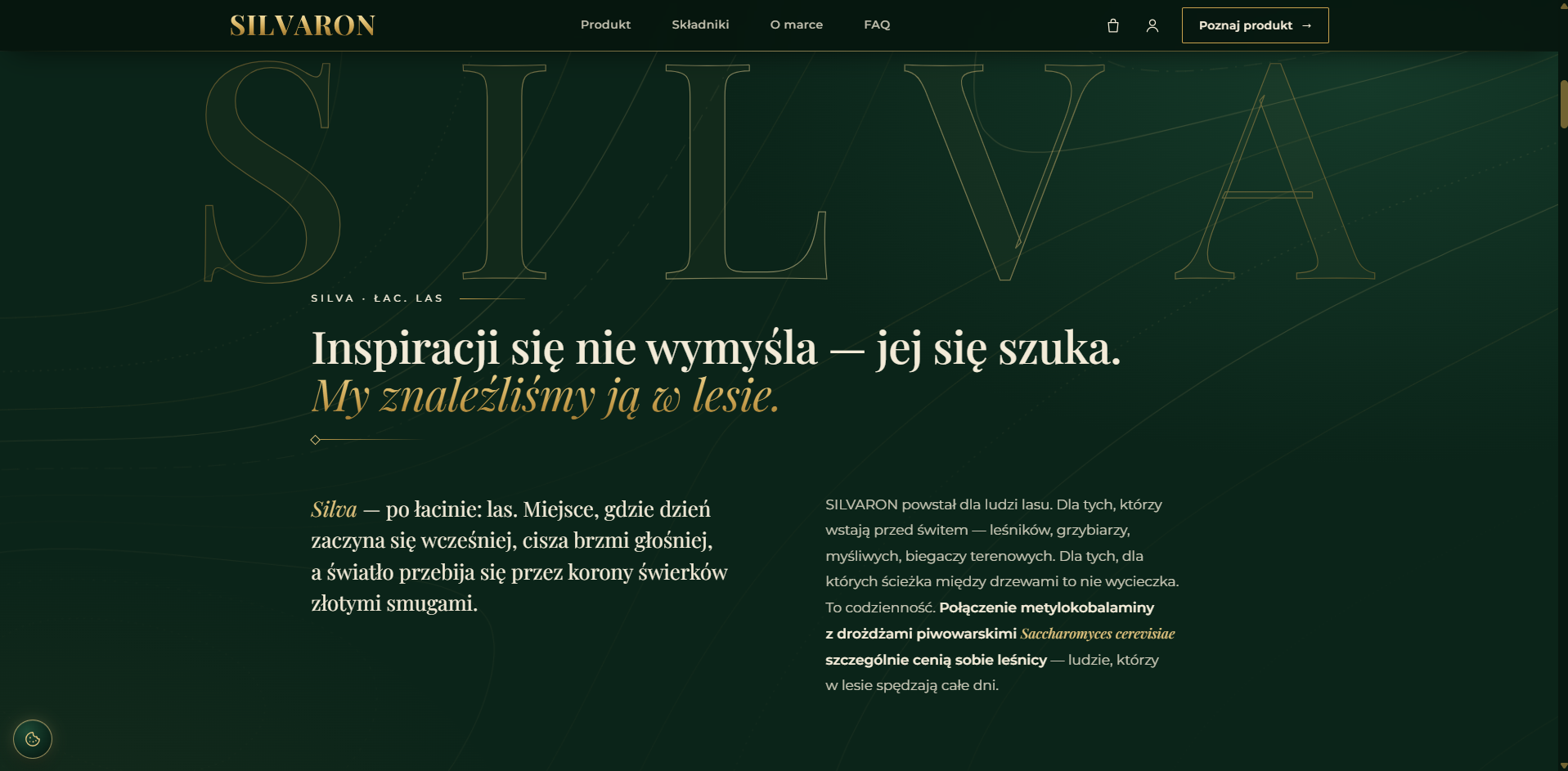 Sekcja O marce z napisem SILVA